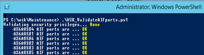 validate AIF ports