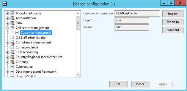 AX License Configuration details