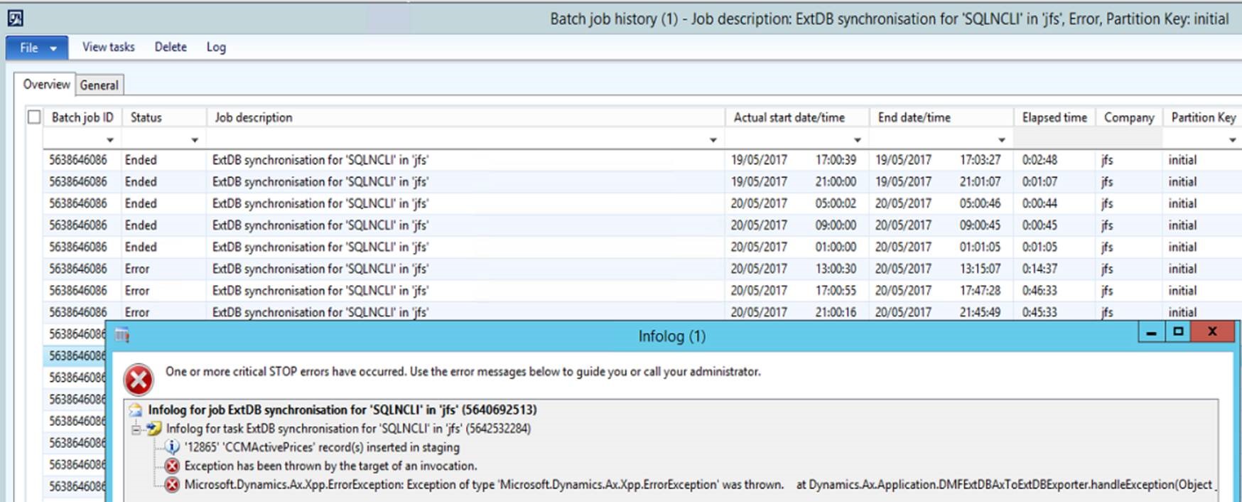 Entity_batch_history, Entity store and DIXF